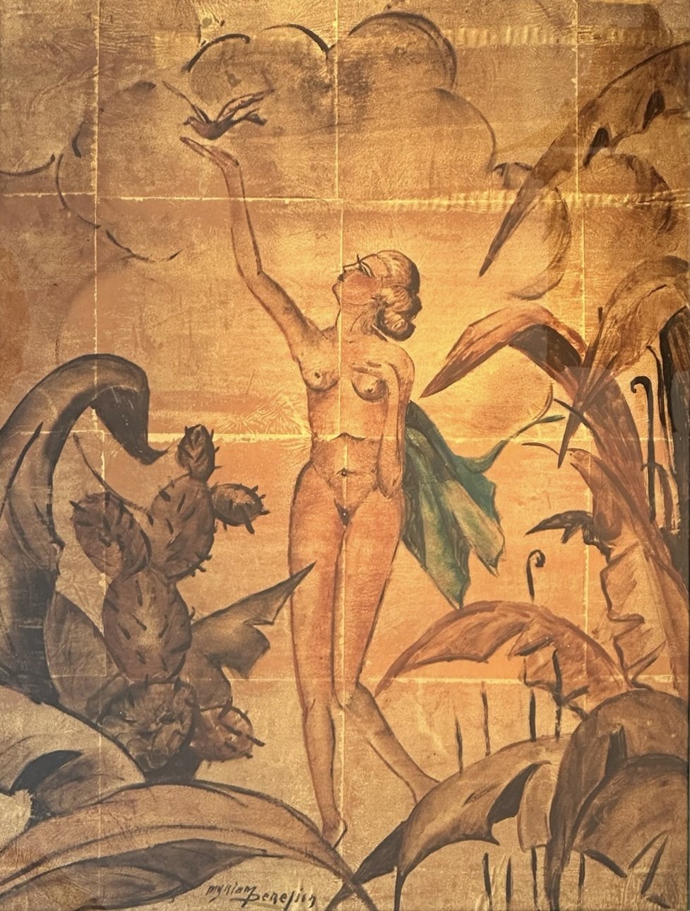 Myriam perefin — Encre sur feuille d’or · 1940