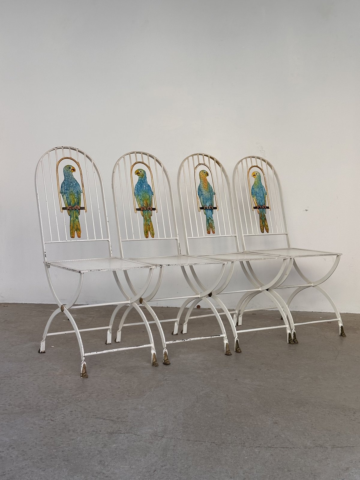 Maison jansen — 4 parrot cage chairs · 1950